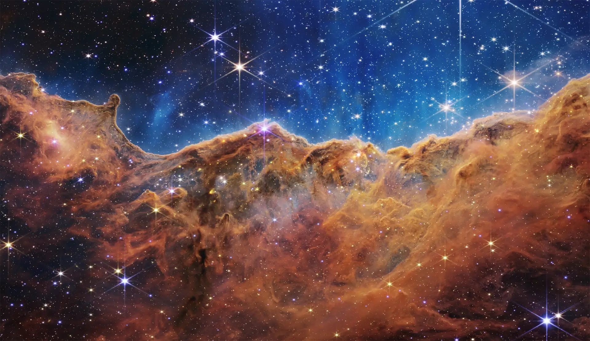 The Cosmic Cliffs of the Carina Nebula photographed by the James Webb Space Telescope